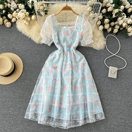 Holly Puff Sleeve Mesh Dress
