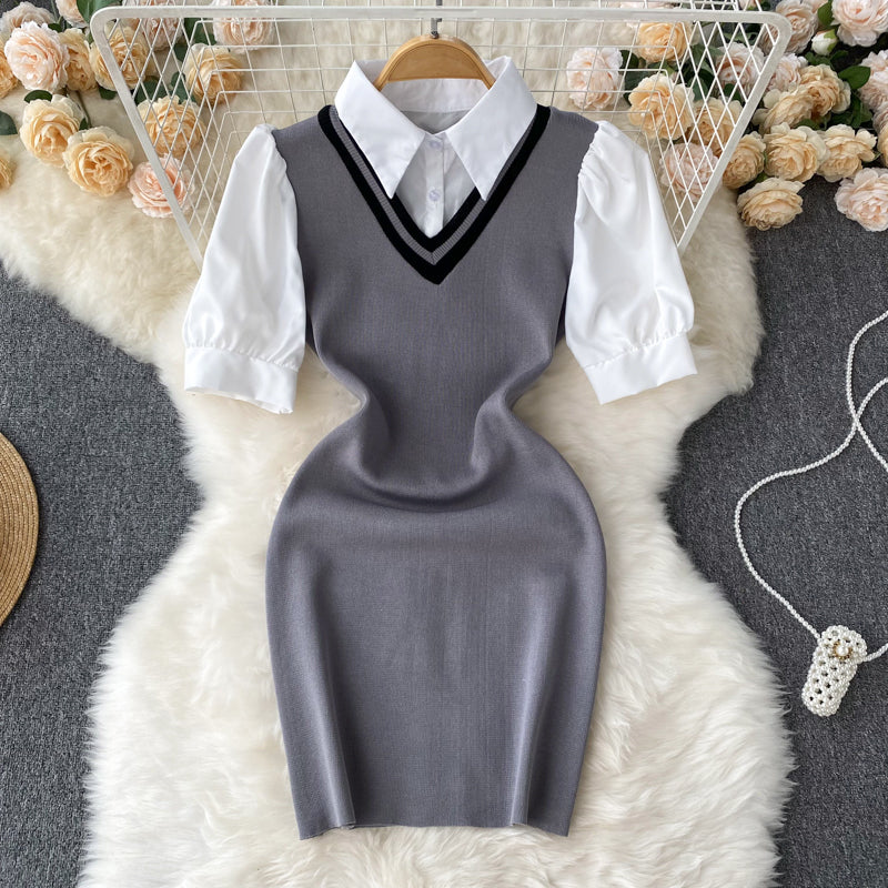 Racquel Puff Sleeve Knit Dress