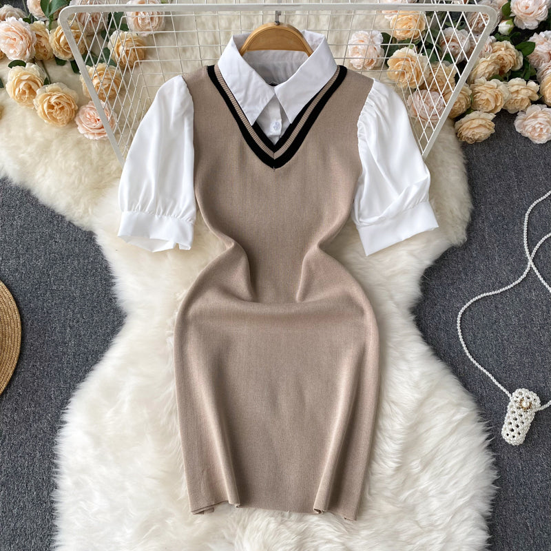 Racquel Puff Sleeve Knit Dress