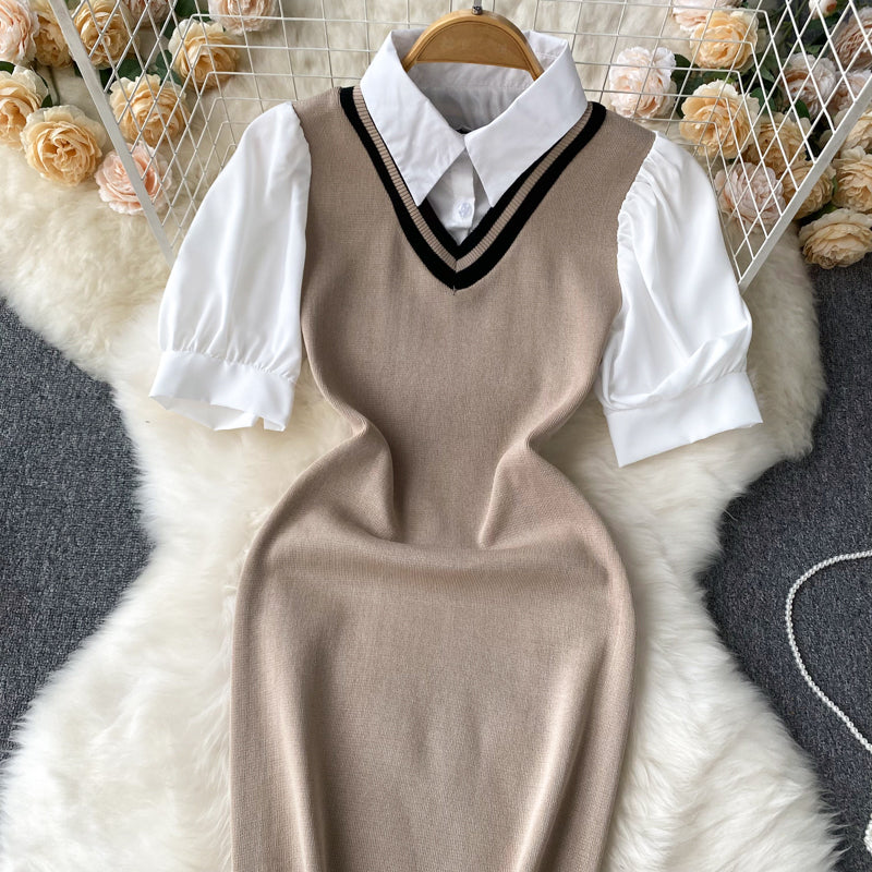 Racquel Puff Sleeve Knit Dress