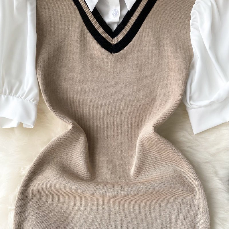 Racquel Puff Sleeve Knit Dress