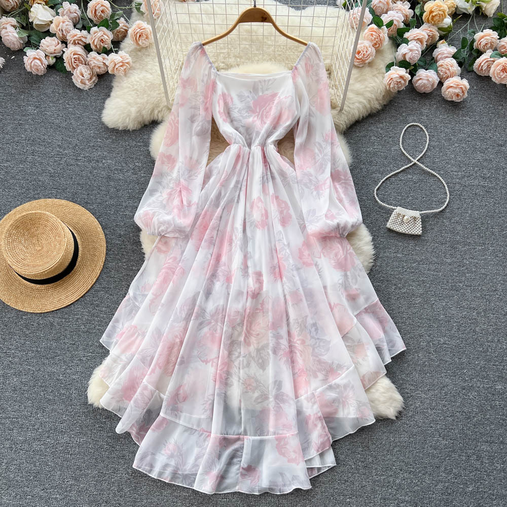 Emmalyn Puff Sleeve Ruffle Dress