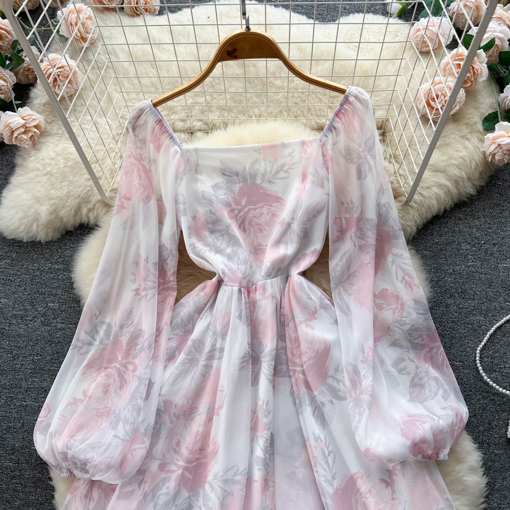 Emmalyn Puff Sleeve Ruffle Dress