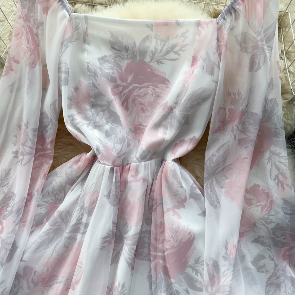 Emmalyn Puff Sleeve Ruffle Dress