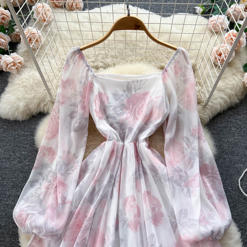 Emmalyn Puff Sleeve Ruffle Dress