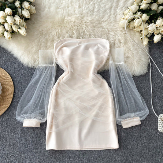 Marissa Off-Shoulder Mesh Dress