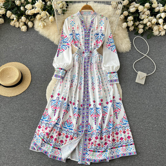 Amira Lantern Sleeve Maxi Dress