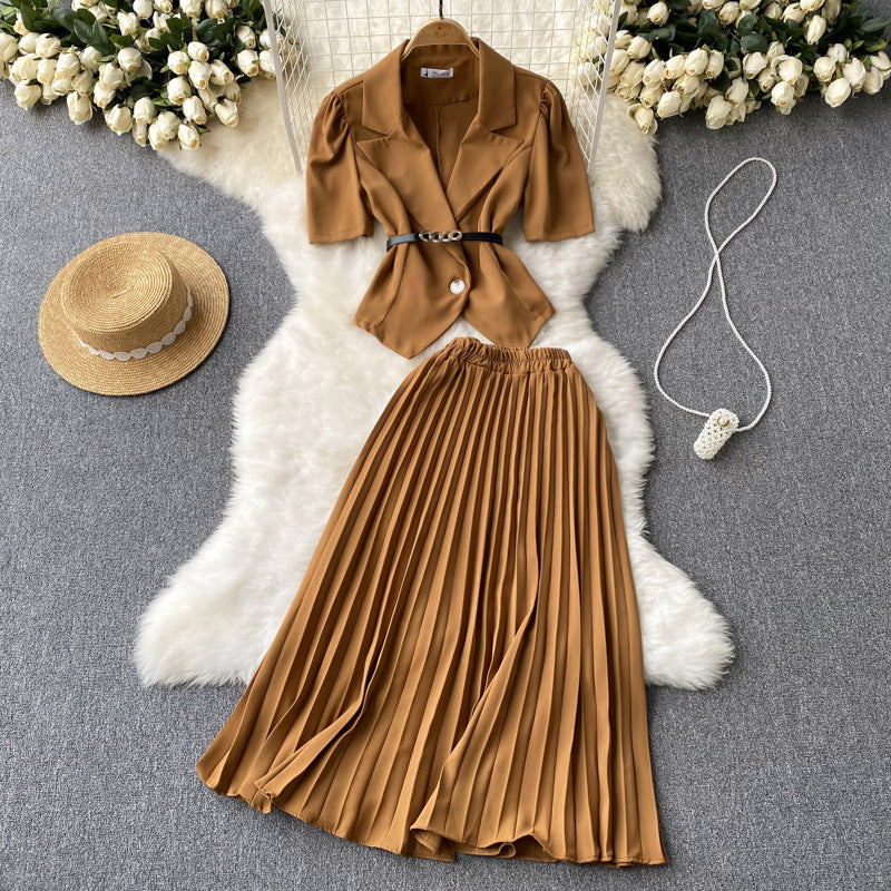Sara Pleated Two Piece Set