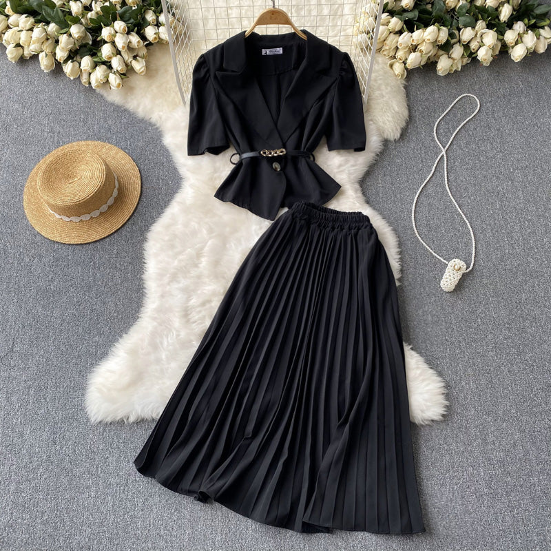 Sara Pleated Two Piece Set
