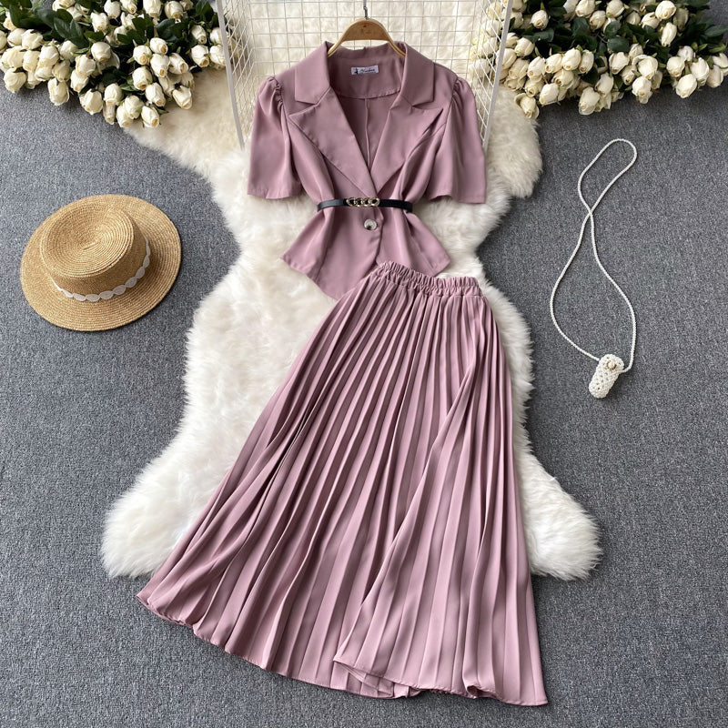 Sara Pleated Two Piece Set
