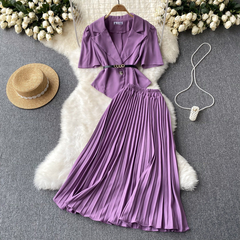 Sara Pleated Two Piece Set