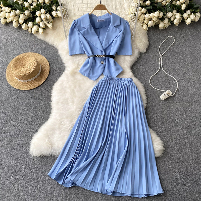 Sara Pleated Two Piece Set