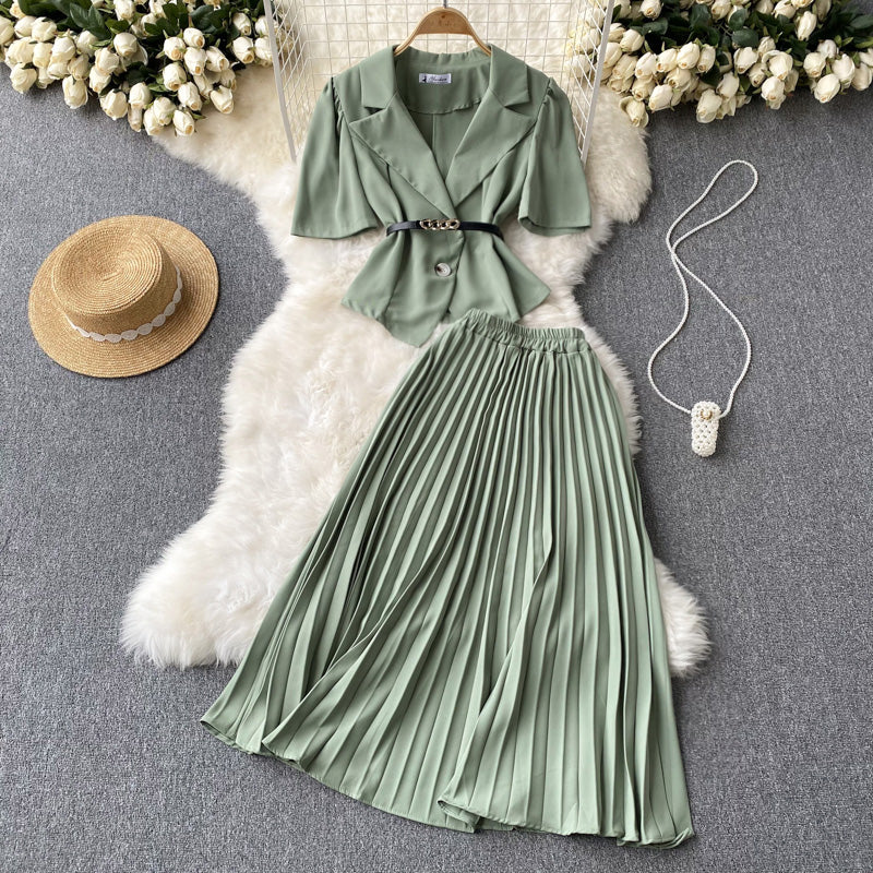 Sara Pleated Two Piece Set