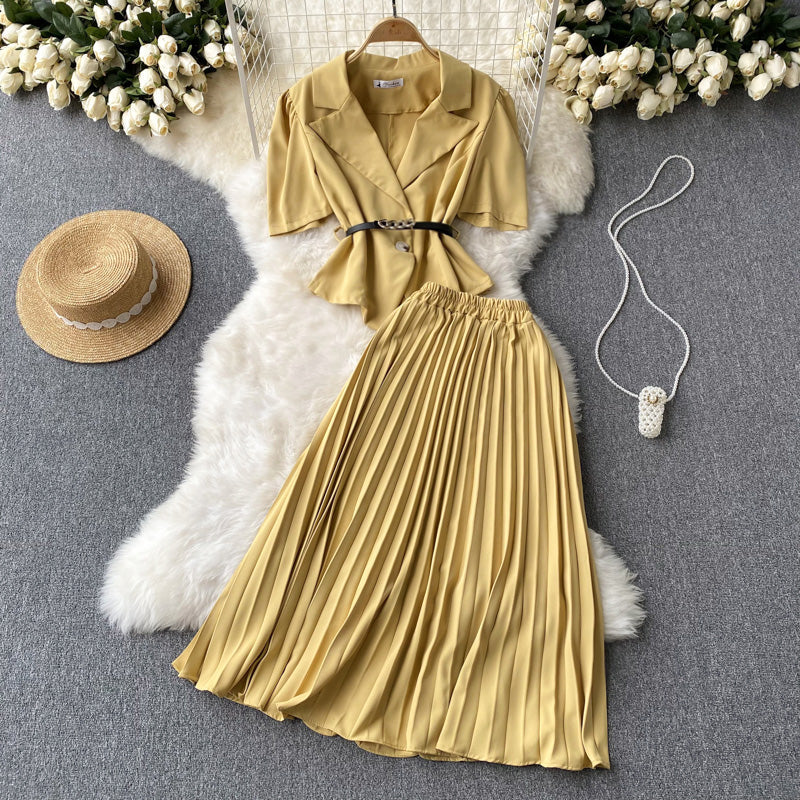 Sara Pleated Two Piece Set