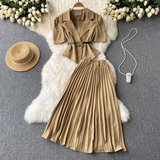 Sara Pleated Two Piece Set