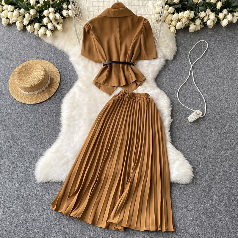Sara Pleated Two Piece Set