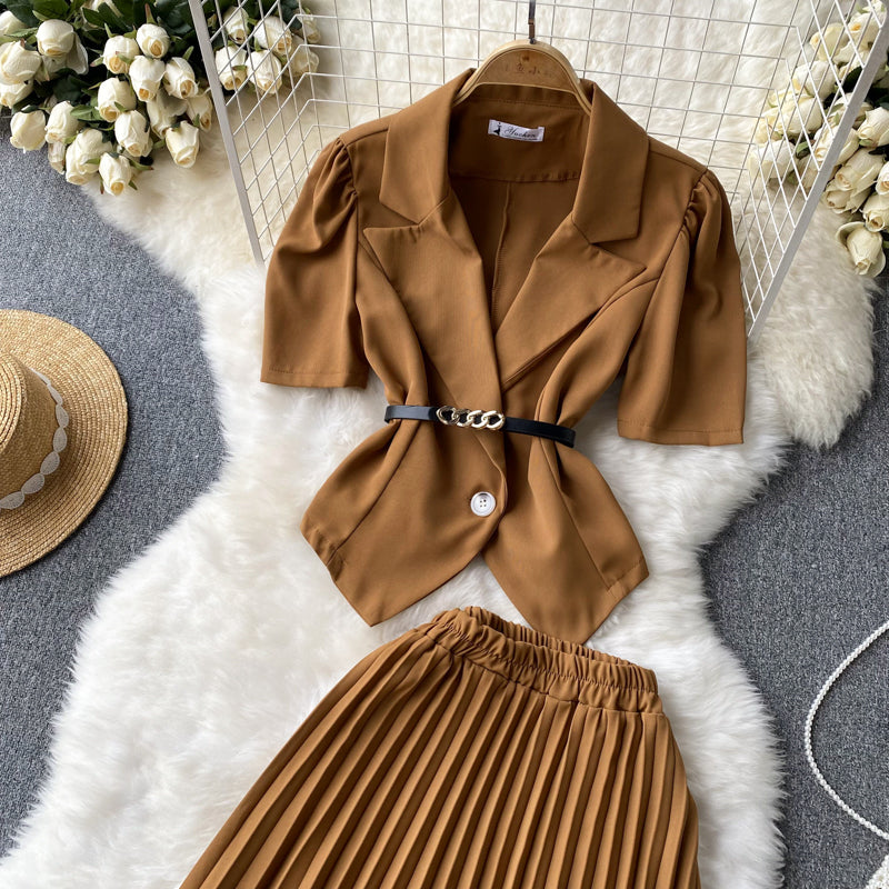 Sara Pleated Two Piece Set