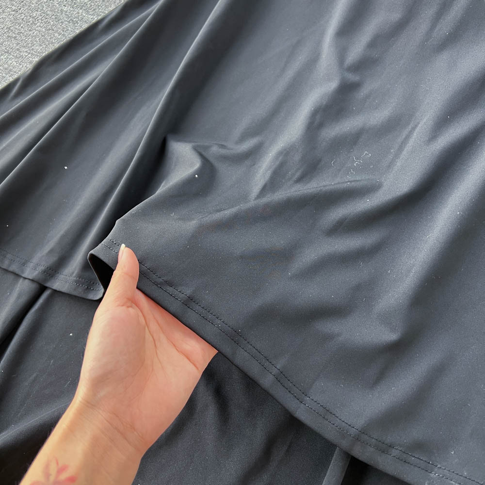 Onyx Strapless Ruffle Dress