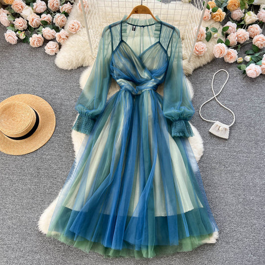 Bexley Puff Sleeve Mesh Dress