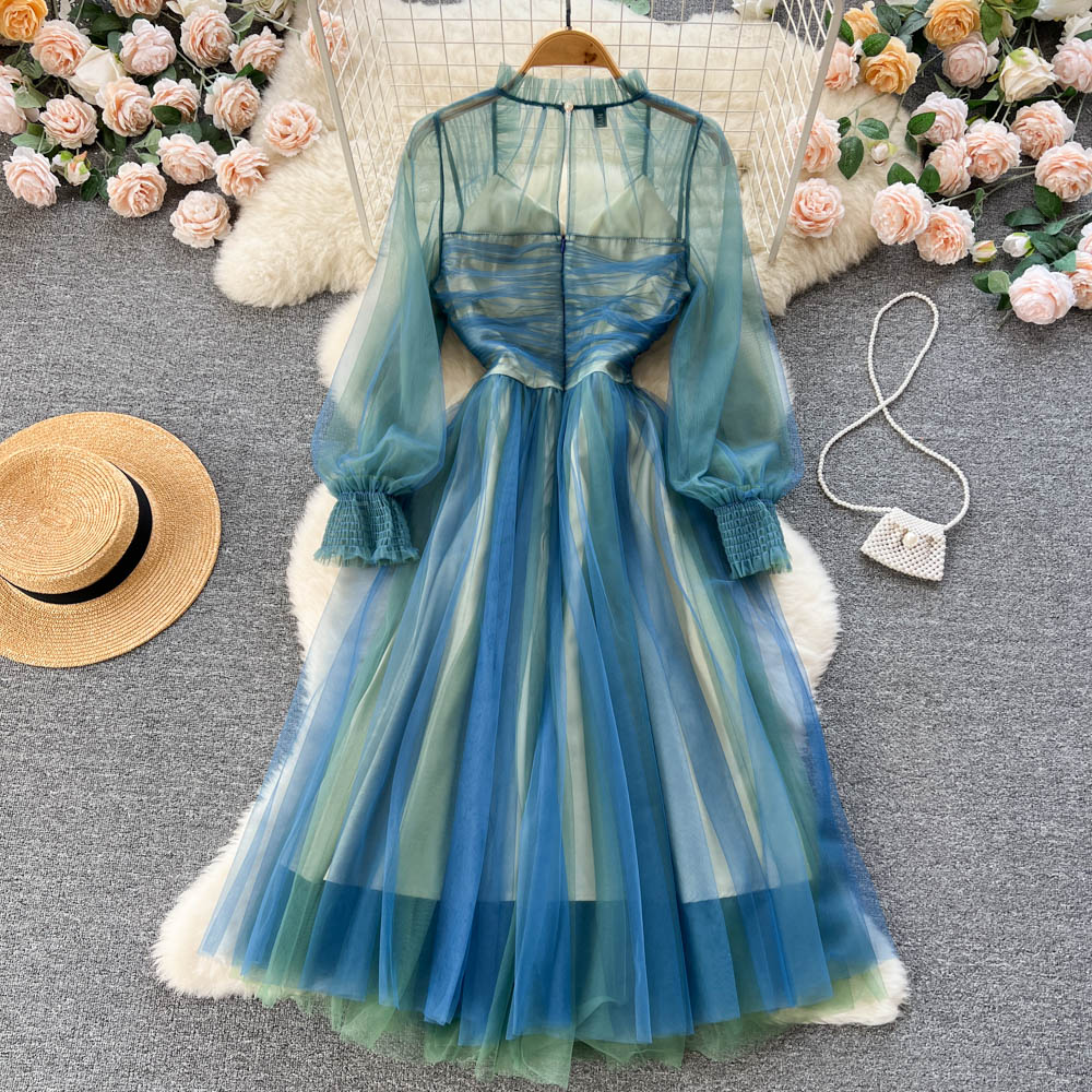Bexley Puff Sleeve Mesh Dress