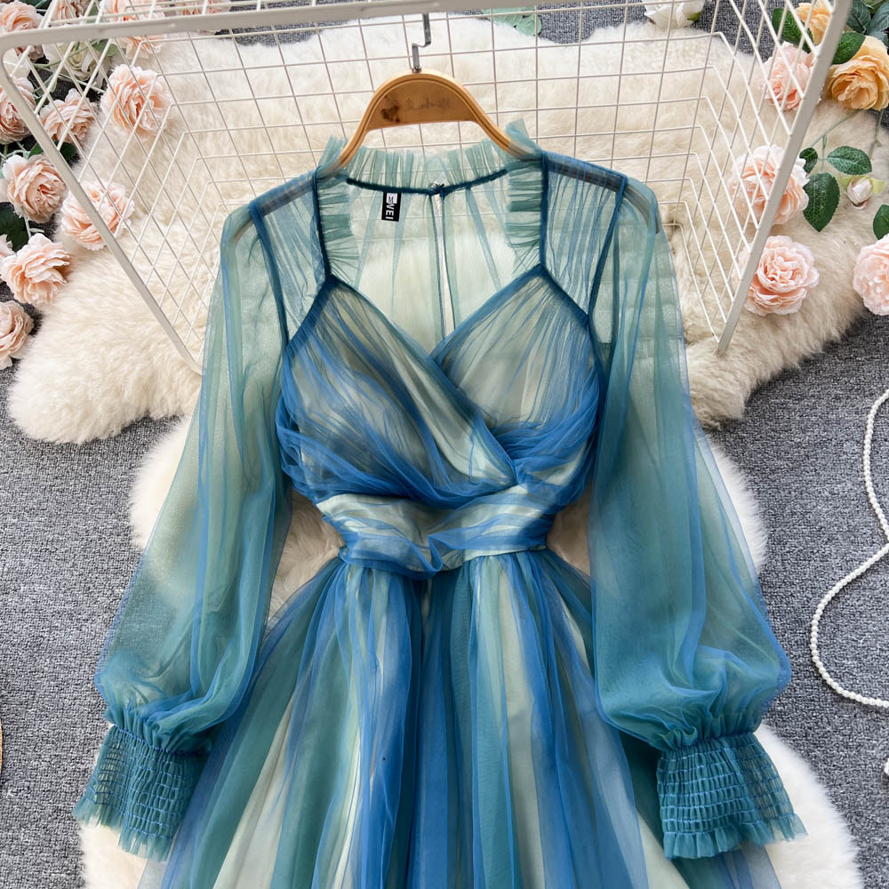 Bexley Puff Sleeve Mesh Dress