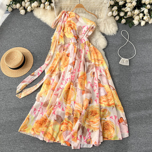 Madelynn One Shoulder Chiffon Dress