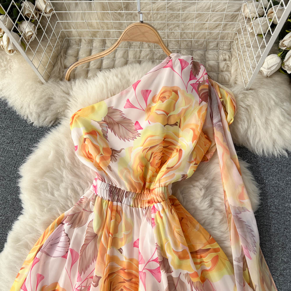 Madelynn One Shoulder Chiffon Dress
