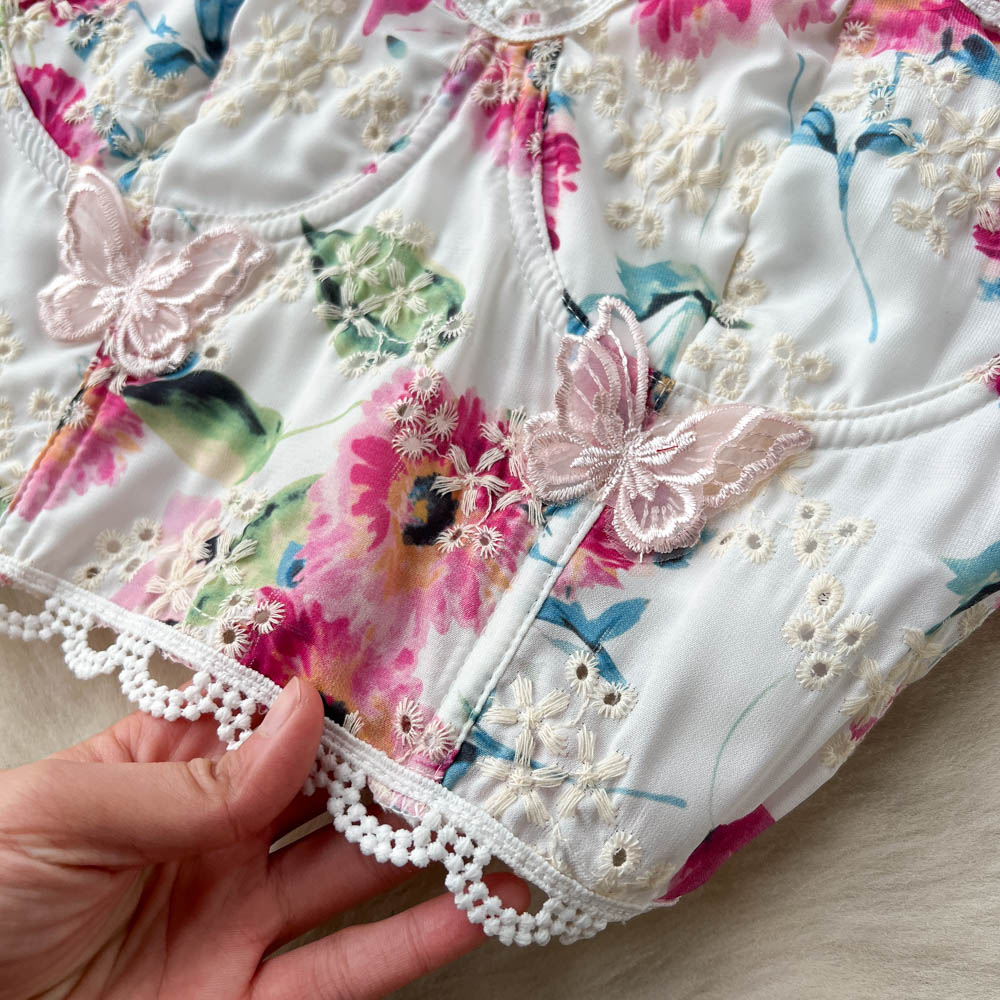 Alicia Embroidered Tie Top