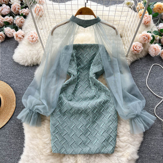 Cadence Mesh Sleeve Dress