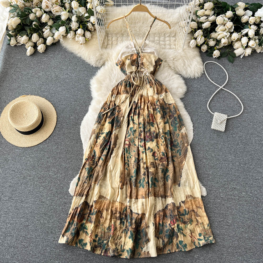 Genevieve Pleated Open Back Dress