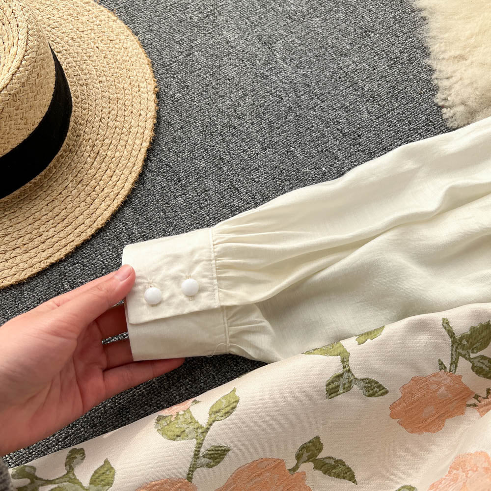 Marie Ruffle Jacquard Dress