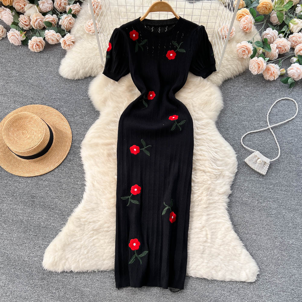Eva Embroidered Knit Dress