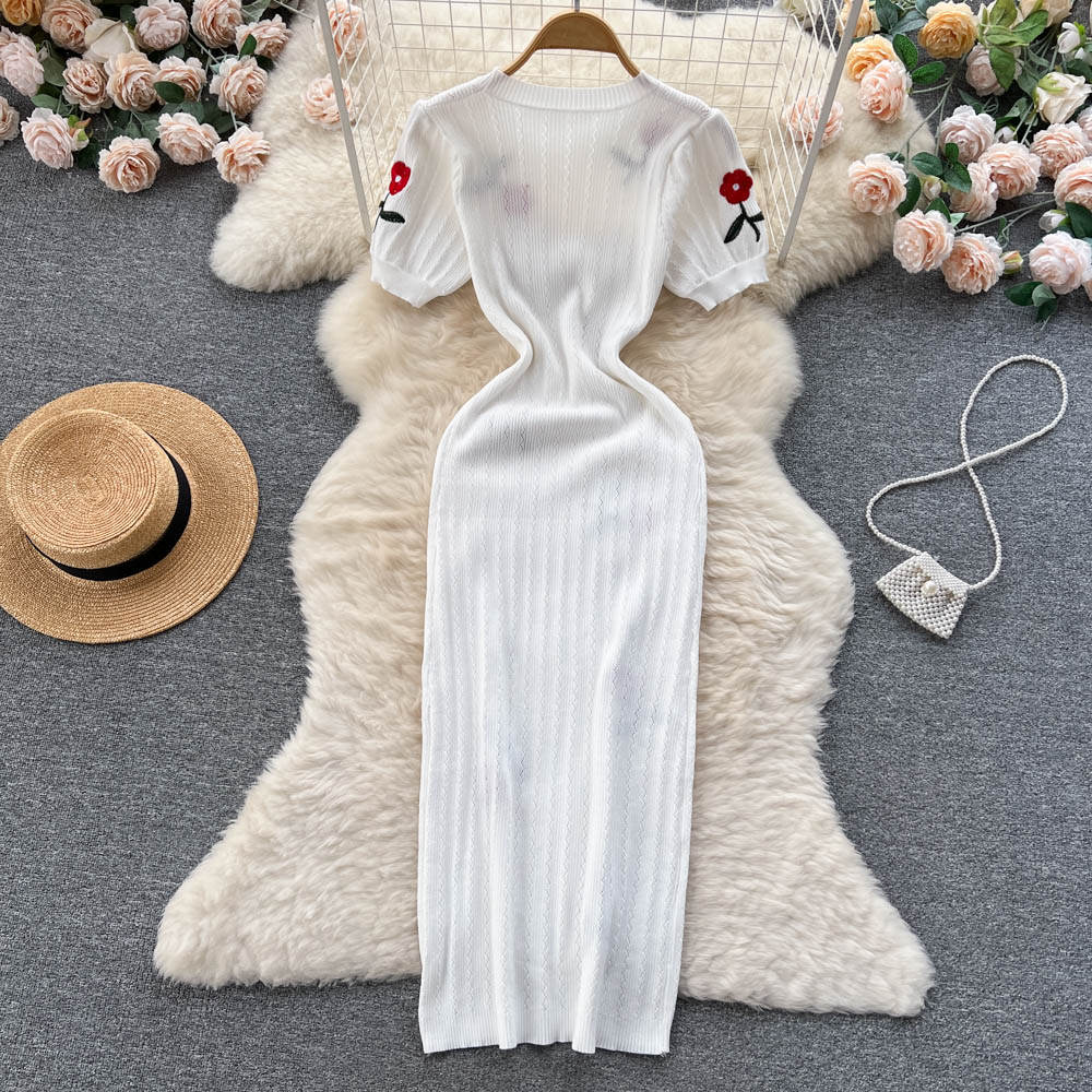 Eva Embroidered Knit Dress