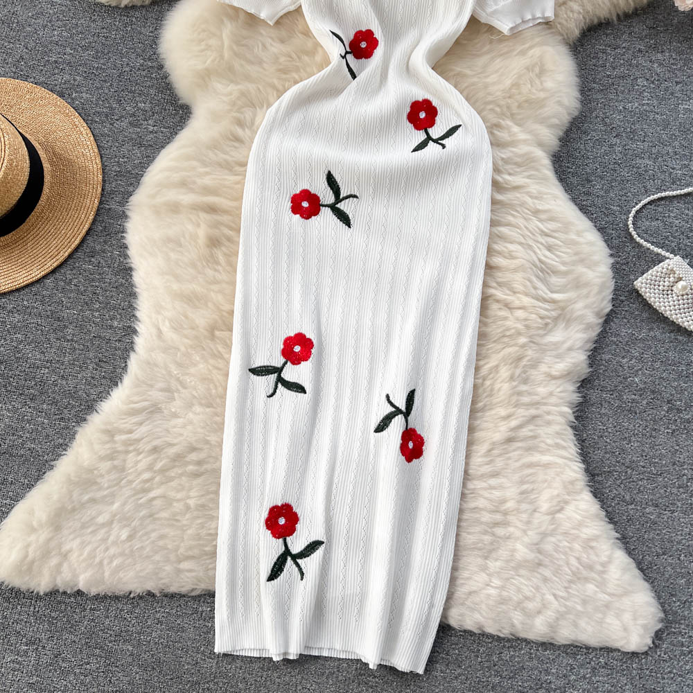 Eva Embroidered Knit Dress
