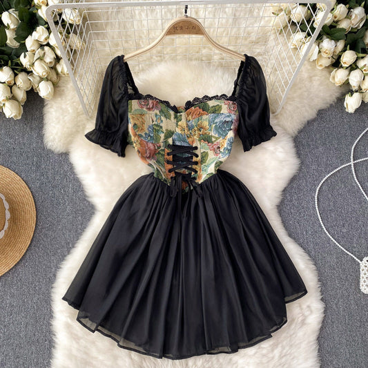 Johanna Corset Puff Sleeve Dress