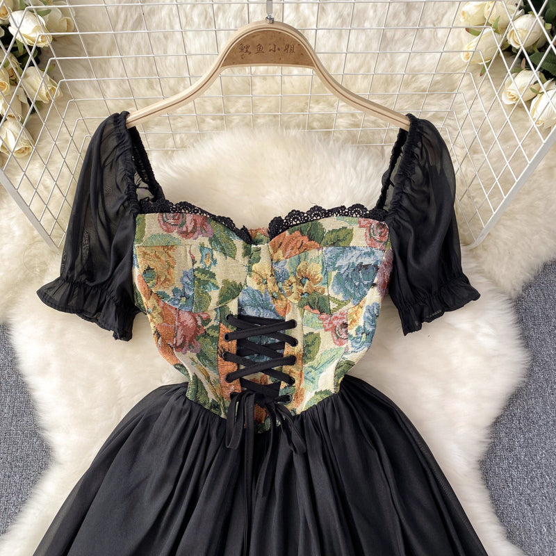 Johanna Corset Puff Sleeve Dress