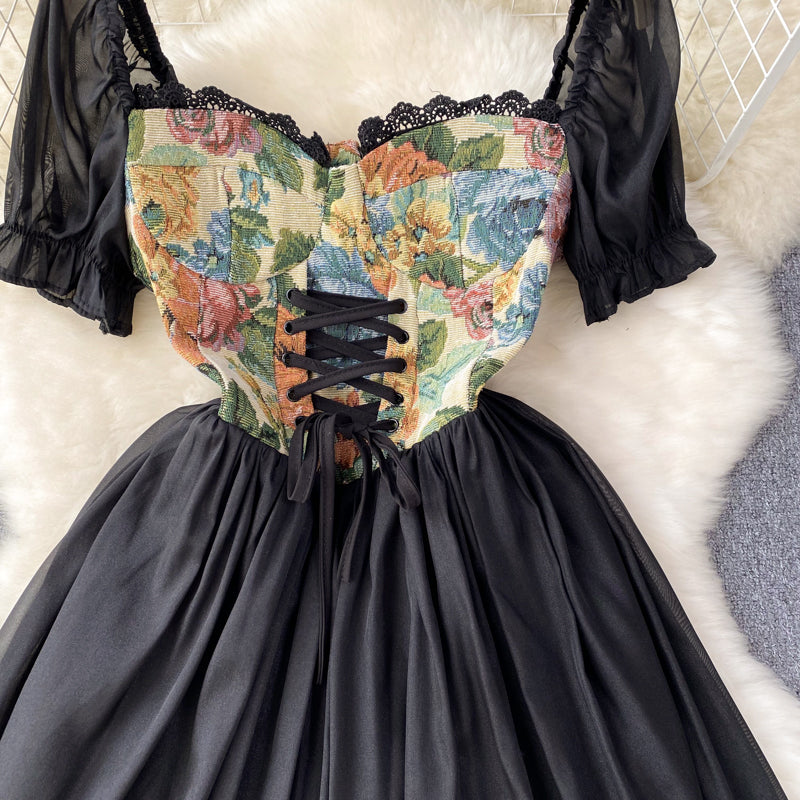 Johanna Corset Puff Sleeve Dress