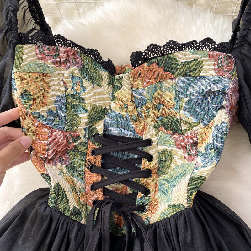 Johanna Corset Puff Sleeve Dress