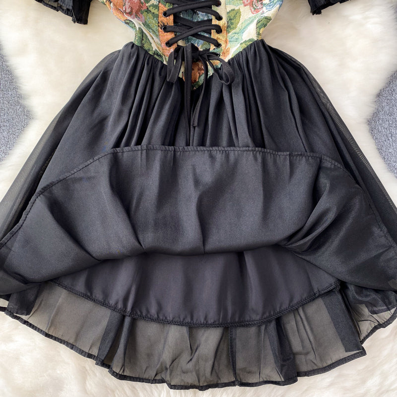 Johanna Corset Puff Sleeve Dress