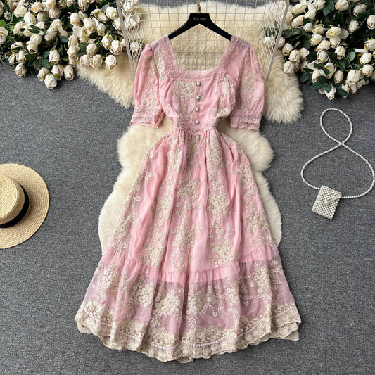 Josephine Embroidered Lace Dress