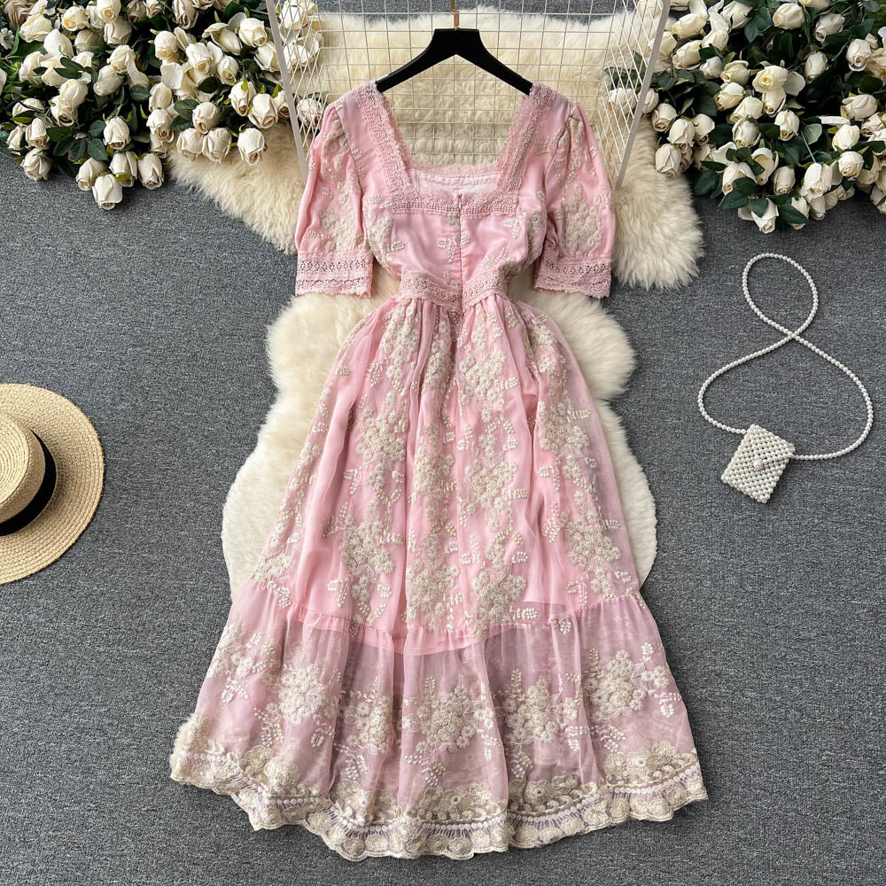Josephine Embroidered Lace Dress