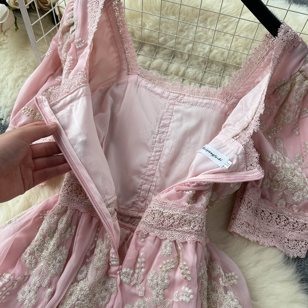 Josephine Embroidered Lace Dress