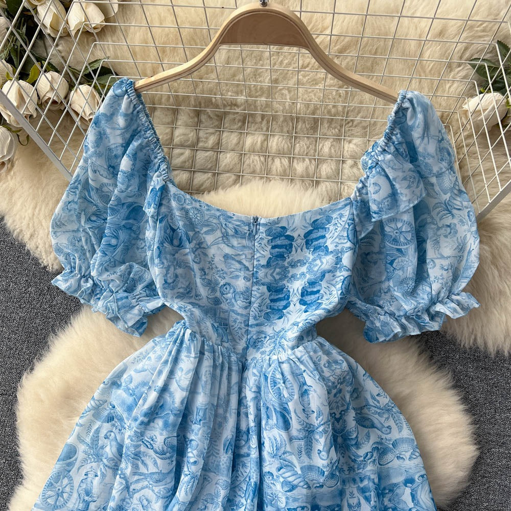 Elsa Puff Sleeve Ruffle Dress