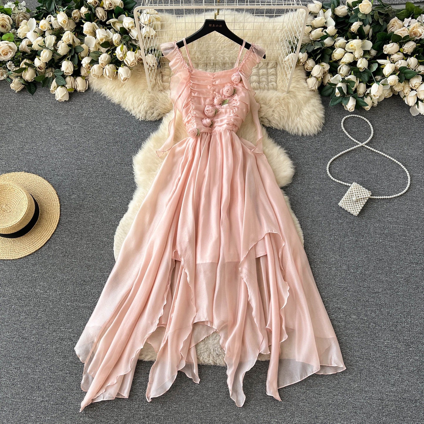 Juliet Ruched Chiffon Dress