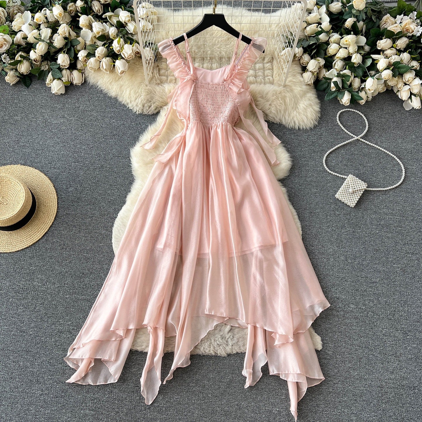 Juliet Ruched Chiffon Dress