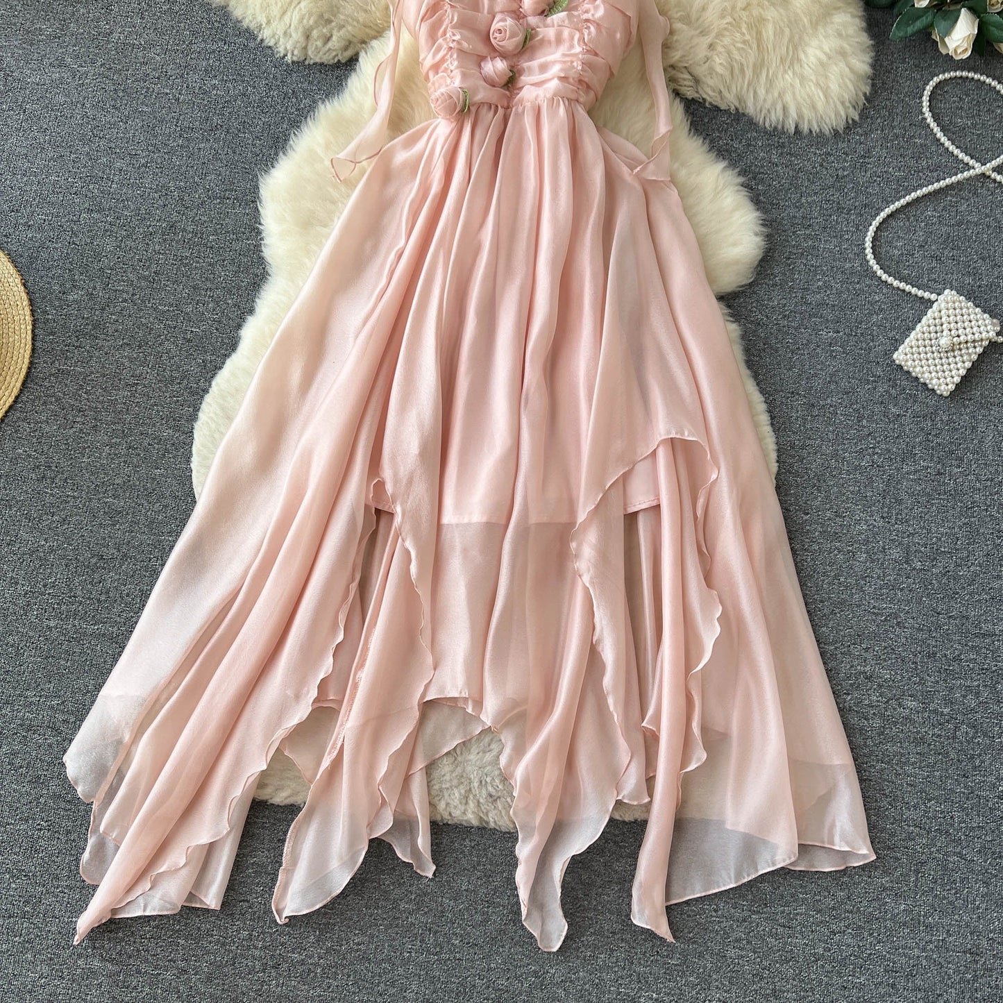 Juliet Ruched Chiffon Dress