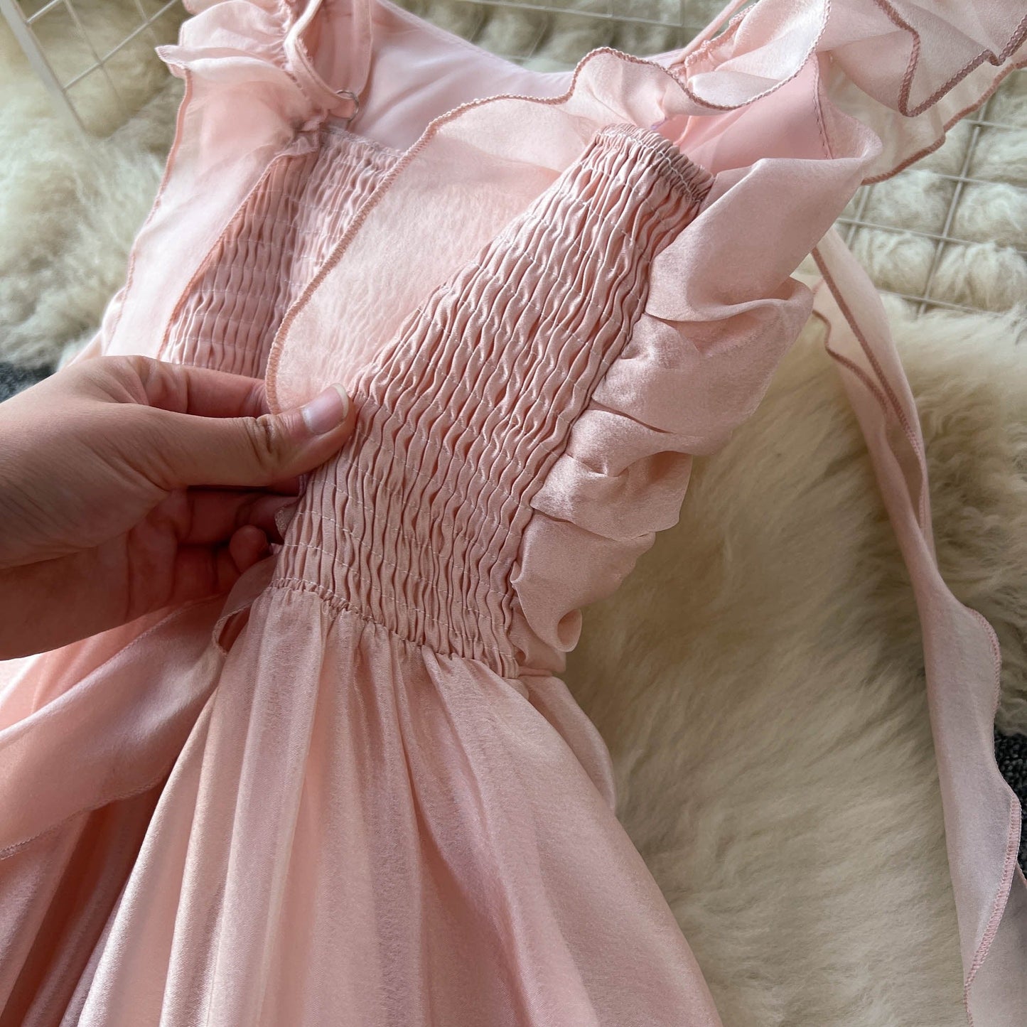 Juliet Ruched Chiffon Dress