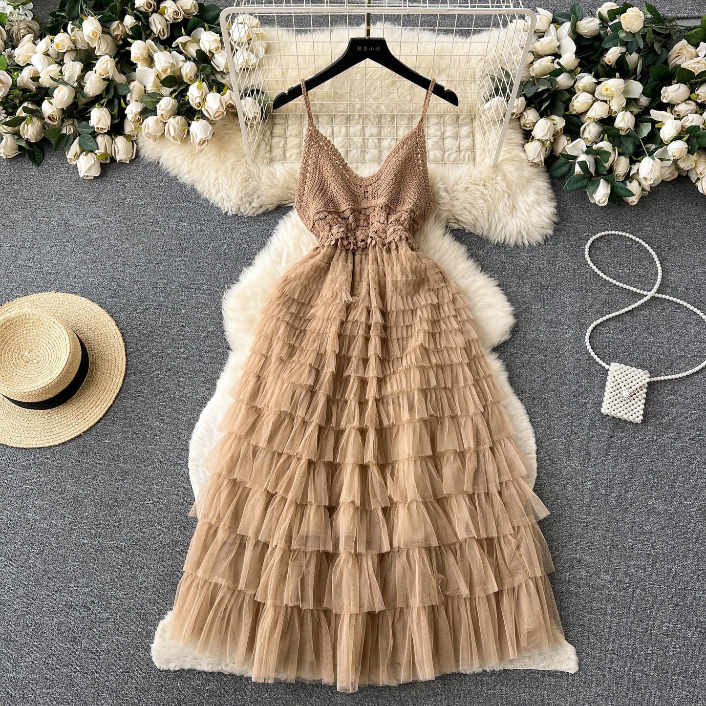Beatrice Tiered Mesh Dress