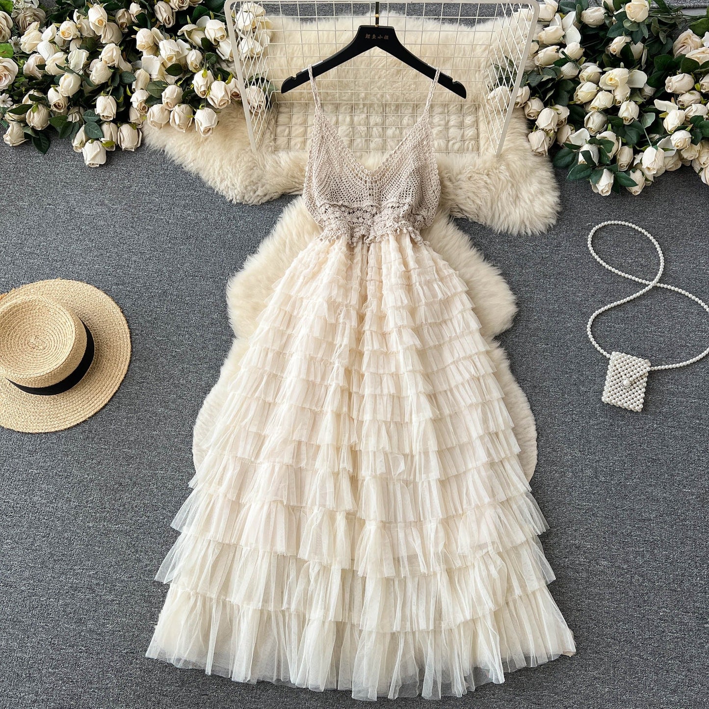 Beatrice Tiered Mesh Dress