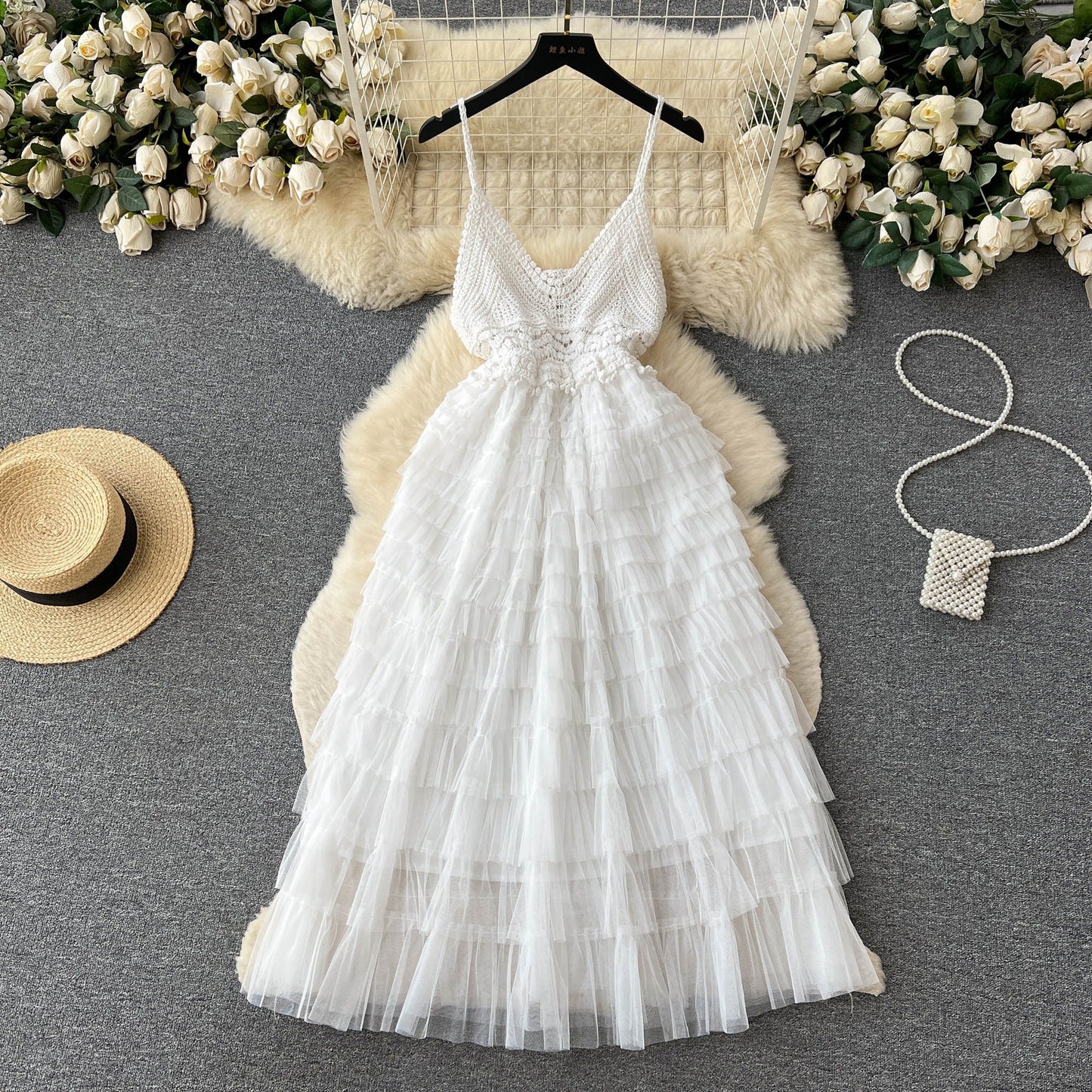 Beatrice Tiered Mesh Dress